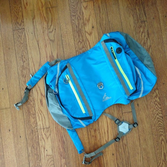 The Day Hiker Dog Backpack Teal Medium-Large Dog Pockets Hiking Rugged - Picture 1 of 8